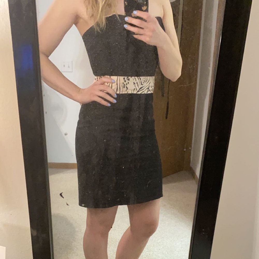Strapless mini dress